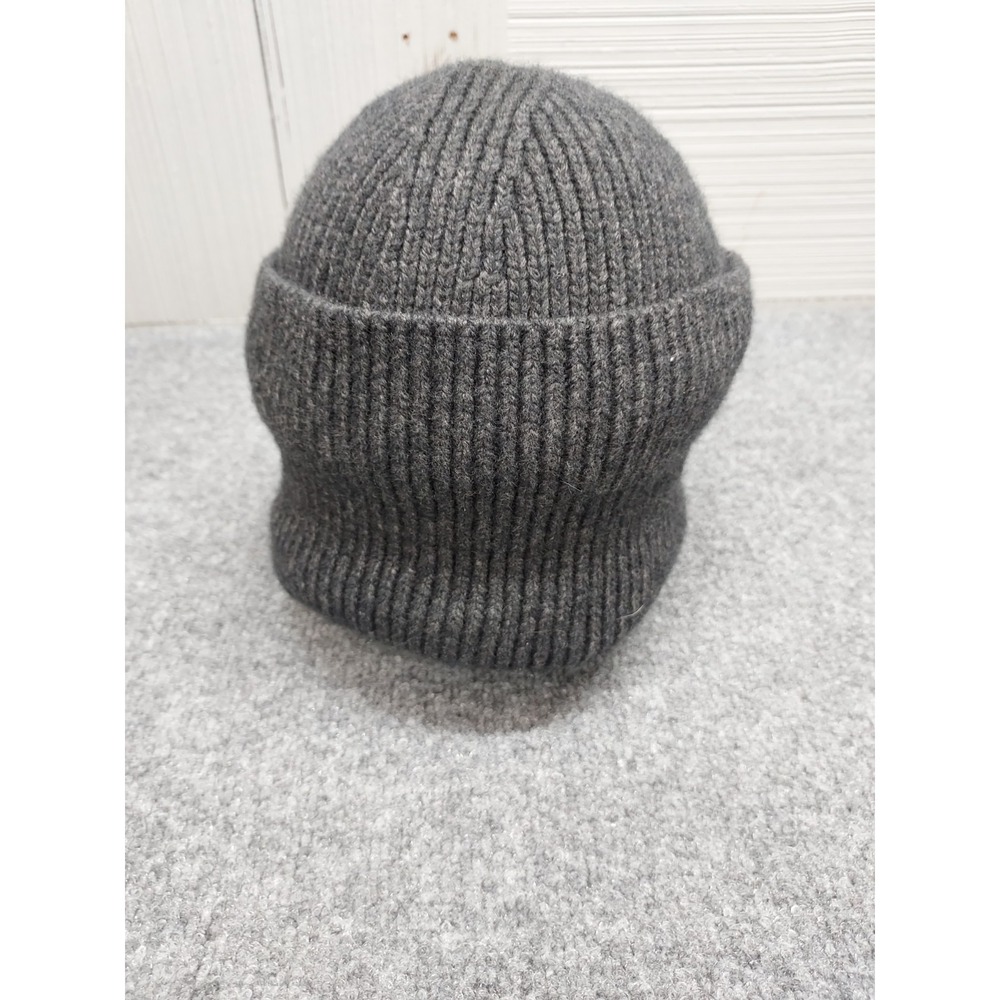 Madewell Women Beanie Hat One Size Gray‎ Cuffed Ribbed Knit Warm Winter Comfort